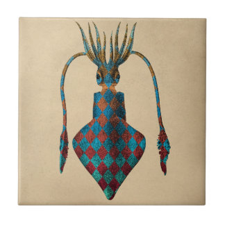 Vintager Fantasy-Tintenfisch Fliese