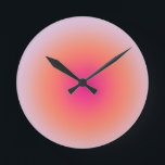 Vintager Farbverlauf Runde Wanduhr<br><div class="desc">Gradient Design - Aura-Effekt - Grün,  Lilac,  Orange und Rosa Ombre.</div>