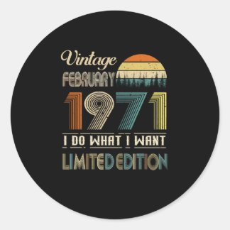 Vintager Februar 1971 I Do What I Woll Limited Runder Aufkleber