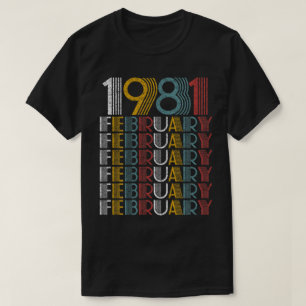 Vintager Februar 1981 Geburtstagsgeschenke Männer T-Shirt