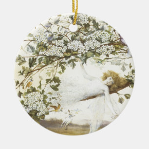 Vintager feenhafter Ariel 1858 Keramikornament