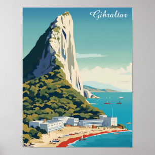 Vintager Felsen von Gibraltar Poster