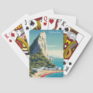 Vintager Felsen von Gibraltar Spielkarten