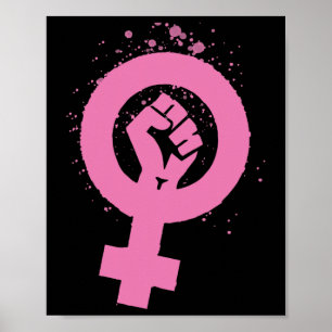 Vintager Feminismus Symboldesign Poster