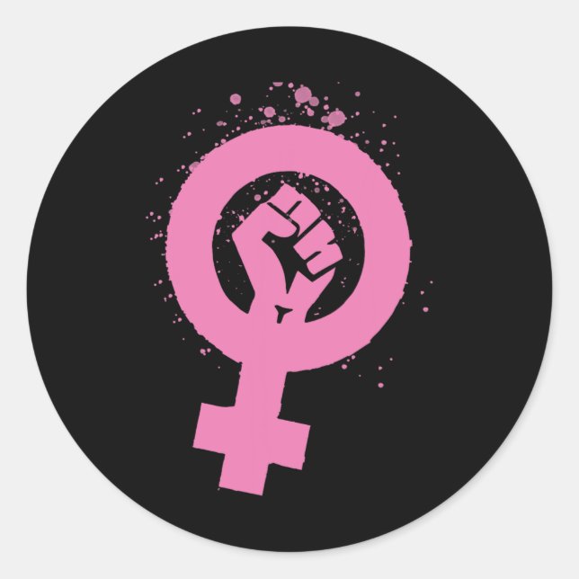 Vintager Feminismus Symboldesign Runder Aufkleber (Vorderseite)