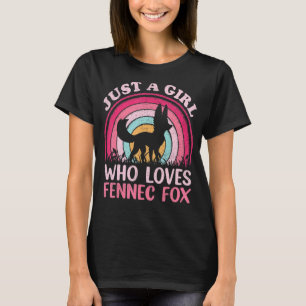 Vintager Fennec Fox Nur ein Mädchen, das Fennec F T-Shirt