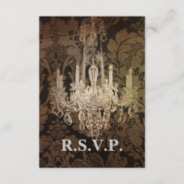 Vintager feuchtiger Kronleuchter Hochzeit RSVP Rea Karte