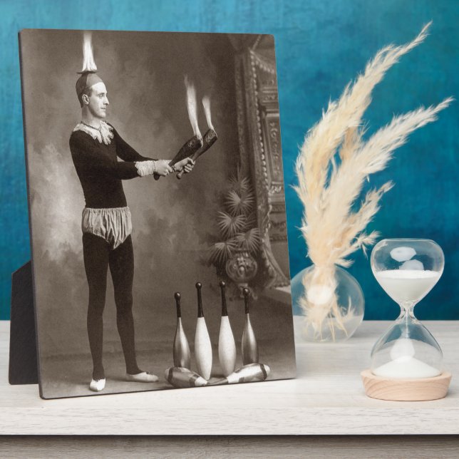 Vintager Feuerschlucker Fotoplatte (Seite)