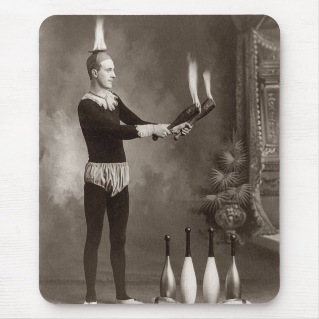 Vintager Feuerschlucker Mousepad (Vorne)