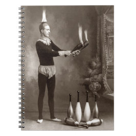 Vintager Feuerschlucker Notizblock