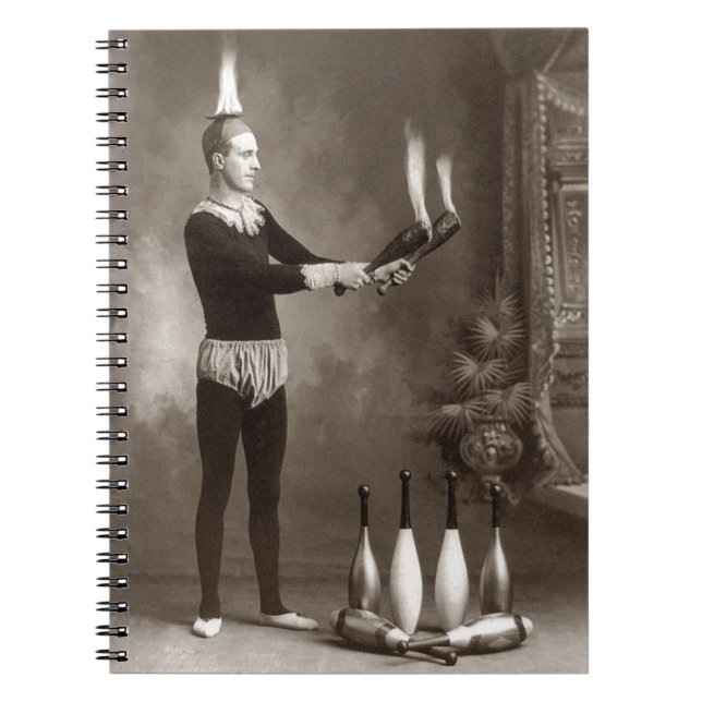 Vintager Feuerschlucker Notizblock (Vorderseite)