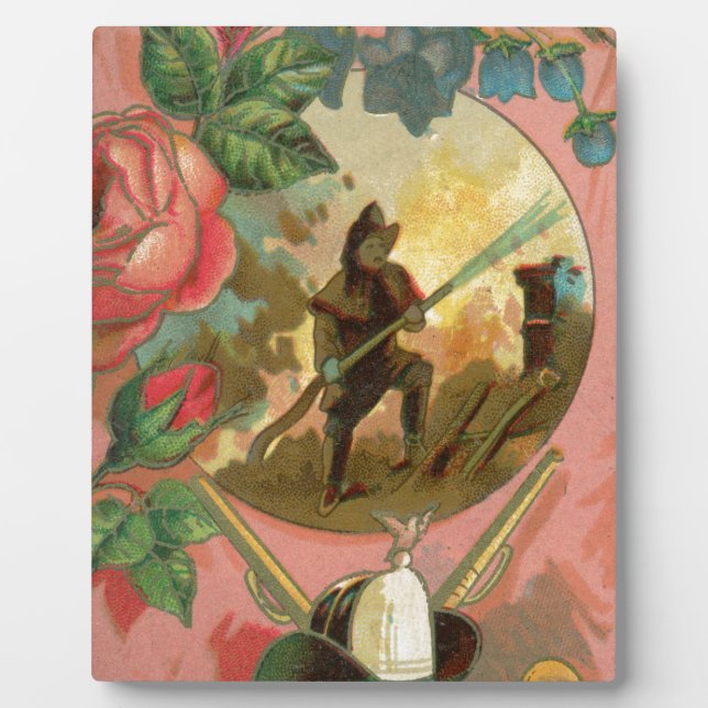 Vintager Feuerwehrabdeckung der 1880er Jahre Fotoplatte (Vorderseite)