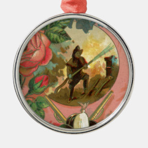 Vintager Feuerwehrabdeckung der 1880er Jahre Ornament Aus Metall