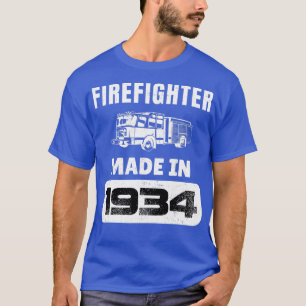 Vintager Feuerwehrmann Geboren 1934 89 Jahre alt T-Shirt