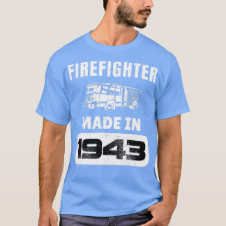 Vintager Feuerwehrmann Geboren 1943, 80 Jahre alt T-Shirt