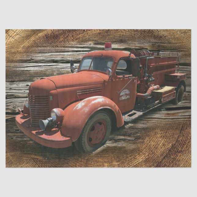 Vintager Feuerwehrwagen Seidenpapier (Vorderseite)