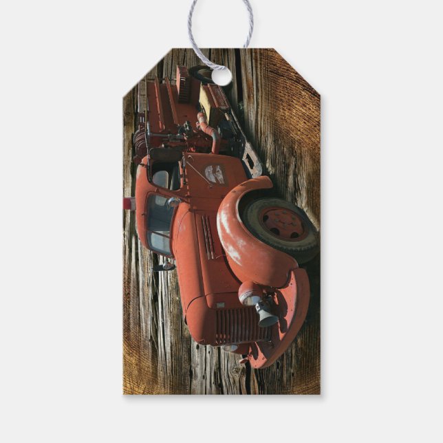 Vintager Feuerzug Geschenkanhänger (Vorderseite)