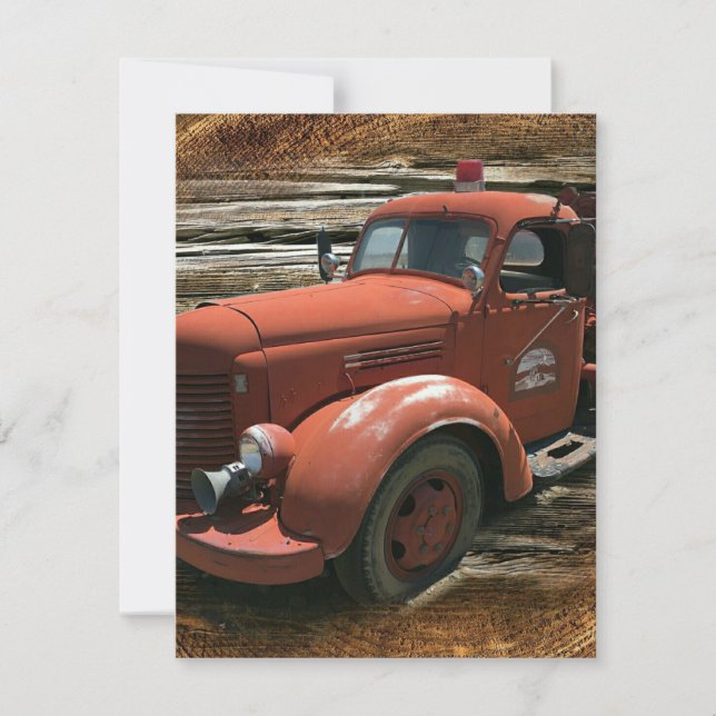 Vintager Feuerzug RSVP Karte (Vorderseite)