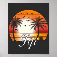 Vintager Fiji Palm Tree Summer Beach