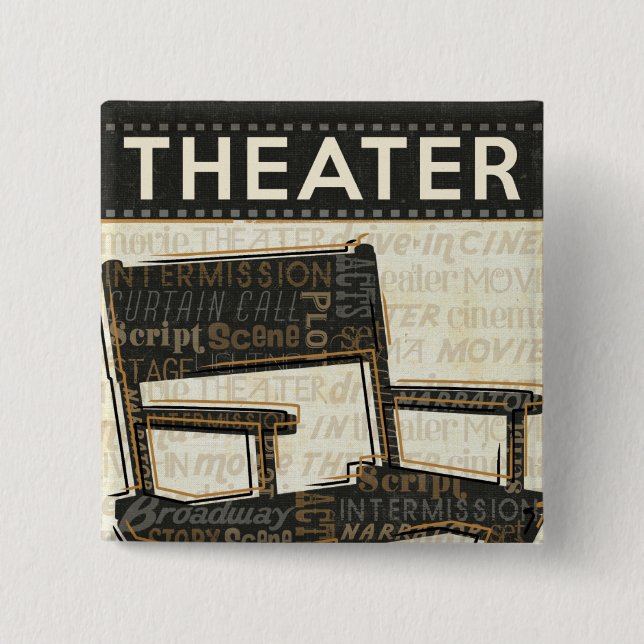 Vintager Film-Stuhl Button (Vorderseite)