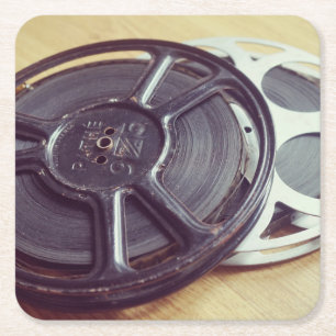 Vintager Filmfilm Rechteckiger Pappuntersetzer