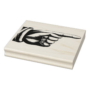 Vintager Finger, der nach rechts zeigt Gummistempel