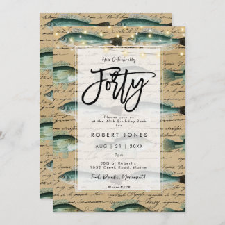 Vintager Fisch 40. Party Einladung