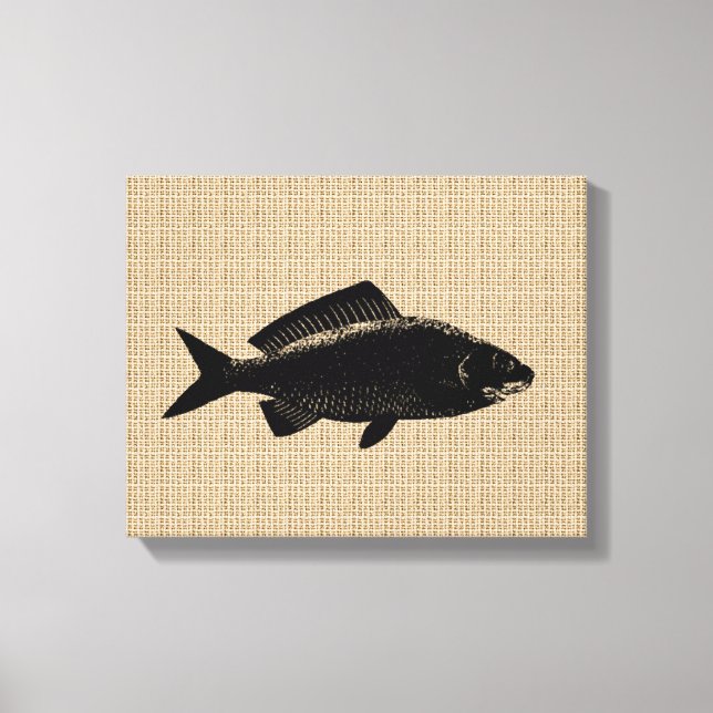 Vintager Fisch auf Leinwand (Vorderseite)
