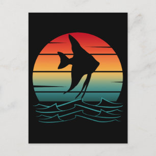 Vintager Fisch bei Sonnenuntergang Postkarte