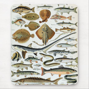 Vintager Fisch der Welt Mousepad