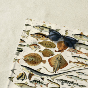 Vintager Fisch von Adolphe Millot Strandtuch