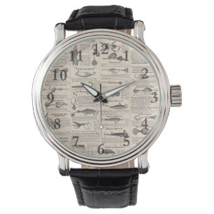 Vintager Fischfang: Antiker Fischer aus den 1900er Armbanduhr