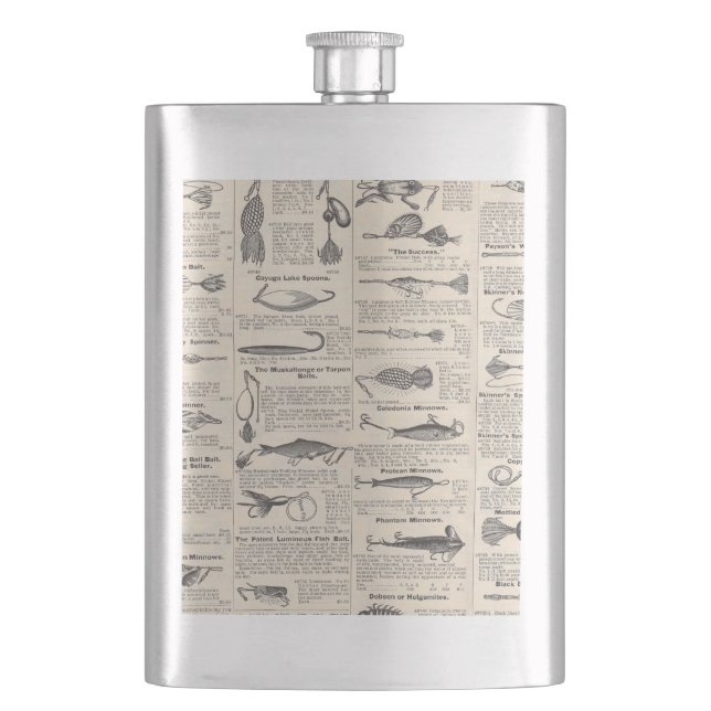 Vintager Fischfang: Antiker Fischer aus den 1900er Flachmann (Vorderseite)