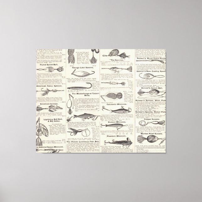 Vintager Fischfang: Antiker Fischer aus den 1900er Leinwanddruck (Vorderseite)