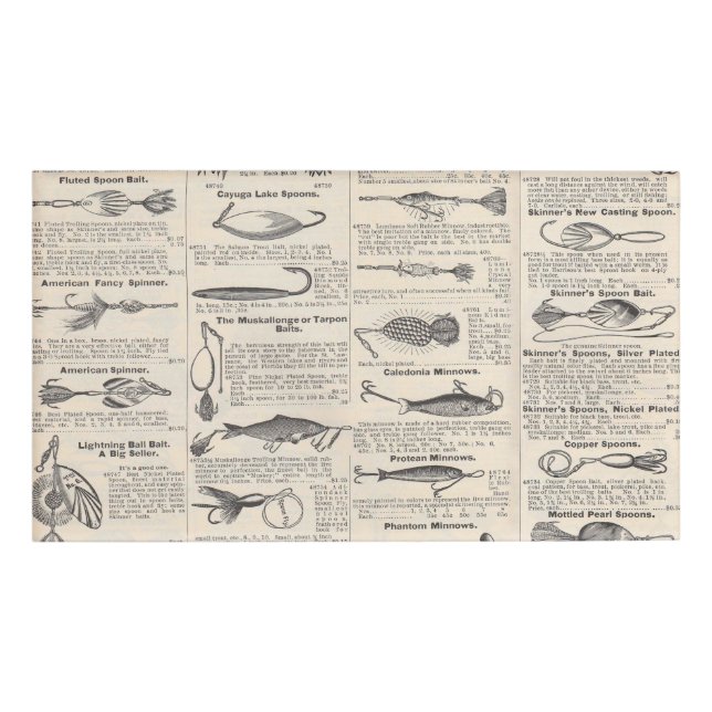 Vintager Fischfang: Antiker Fischer aus den 1900er Namenschild (Vorderseite)