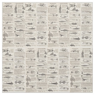 Vintager Fischfang: Antiker Fischer aus den 1900er Stoff