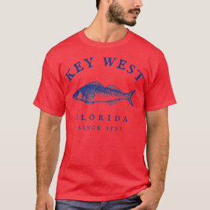 Vintager Fischfang in Key West Florida T-Shirt
