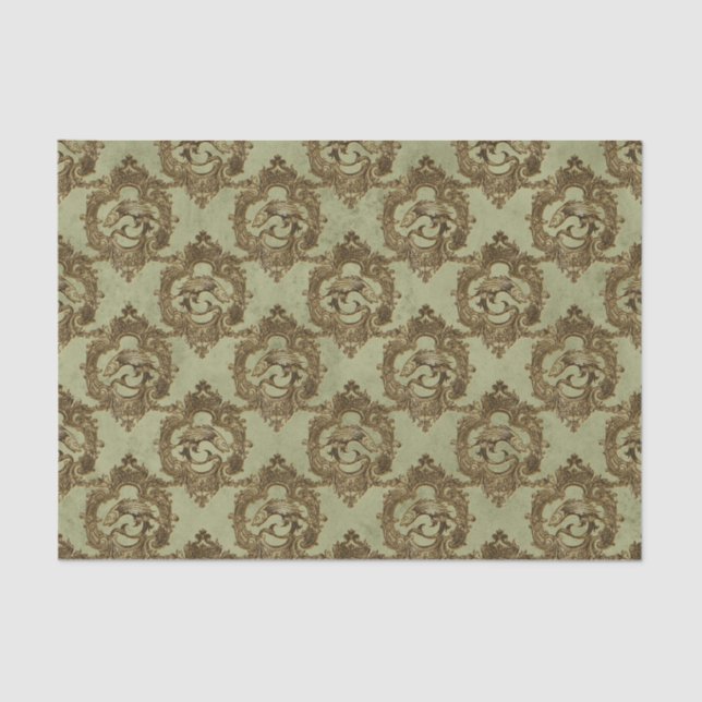 Vintager Fischpirsch Seidenpapier (Vorderseite)