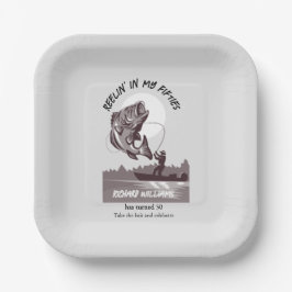 Vintager Fischsee 50. Geburtstag Pappteller