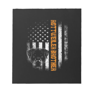 Vintager Flag lustiger Hund Rottweiler Brother Bes Notizblock