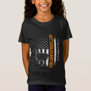 Vintager Flag lustiger Hund Rottweiler Brother Bes T-Shirt