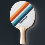 Vintager Fleck mit Name Streifen Tischtennis Schläger<br><div class="desc">Mit dem Vintagen, mit Name Ping Pong Paddle gestreiften Siegel wird ein zeitloser Geist der Gnade versinnbildlicht. In sanften, gedämpften Tönen, die die wilde Schönheit von offenen Feldern und robusten Blüten widerspiegeln, bringt dieses Paddel eine Touch von ruhiger Kraft und zartem Charme in jedes Spiel. Das personalisierte Namensdetails verleiht der...</div>