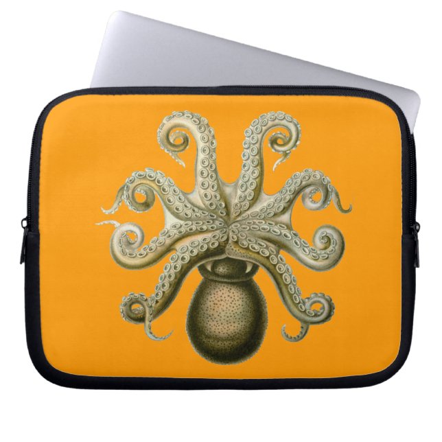 Vintager Fleckel-Kraken Laptopschutzhülle (Vorderseite)