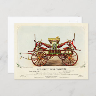 Vintager fleißiger Motor, 1852, wiederhergestellt Postkarte