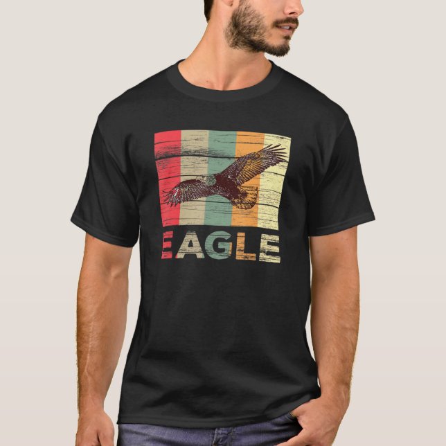 Vintager fliegender Adler Not leidende Tierresigna T-Shirt (Vorderseite)