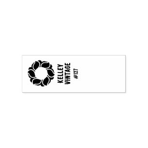 Vintager Flohmarkt-Standpreis mit Logo Permastempel