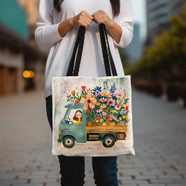 Vintager Floral Delivery LKW Art Tote Bag