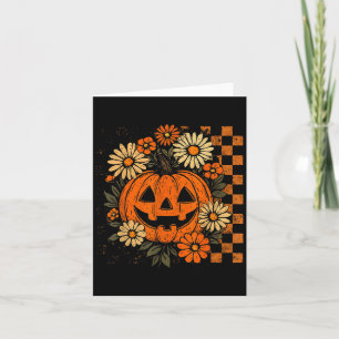 Vintager Floral Pumpkin Halloween Retro Jack O Lan Karte