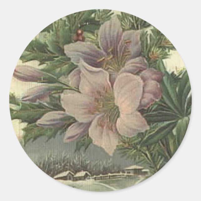 Vintager floraler Aufkleber (Vorderseite)