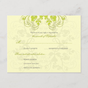 Vintager floraler Blüh Limon (R) RSVP-Karte RSVP Karte